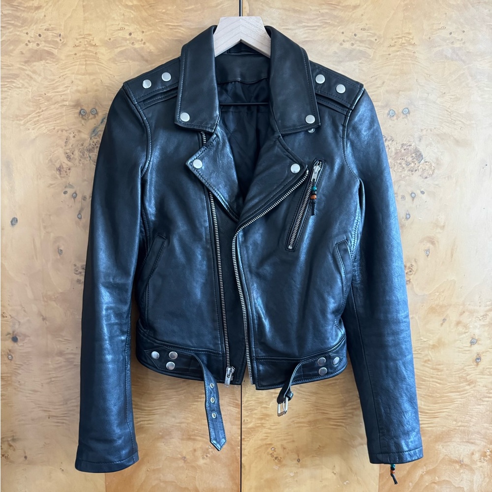 BLK DNM Black Lambskin Leather Jacket 1 - Size Small